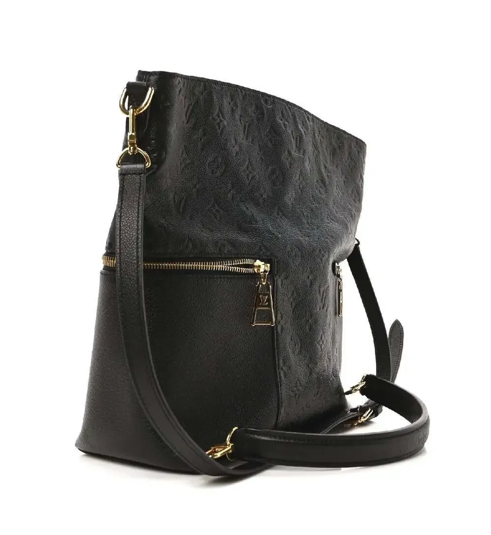 💋Louis Vuitton Melie Monogram Empreinte Leather Hobo Bag Noir Black